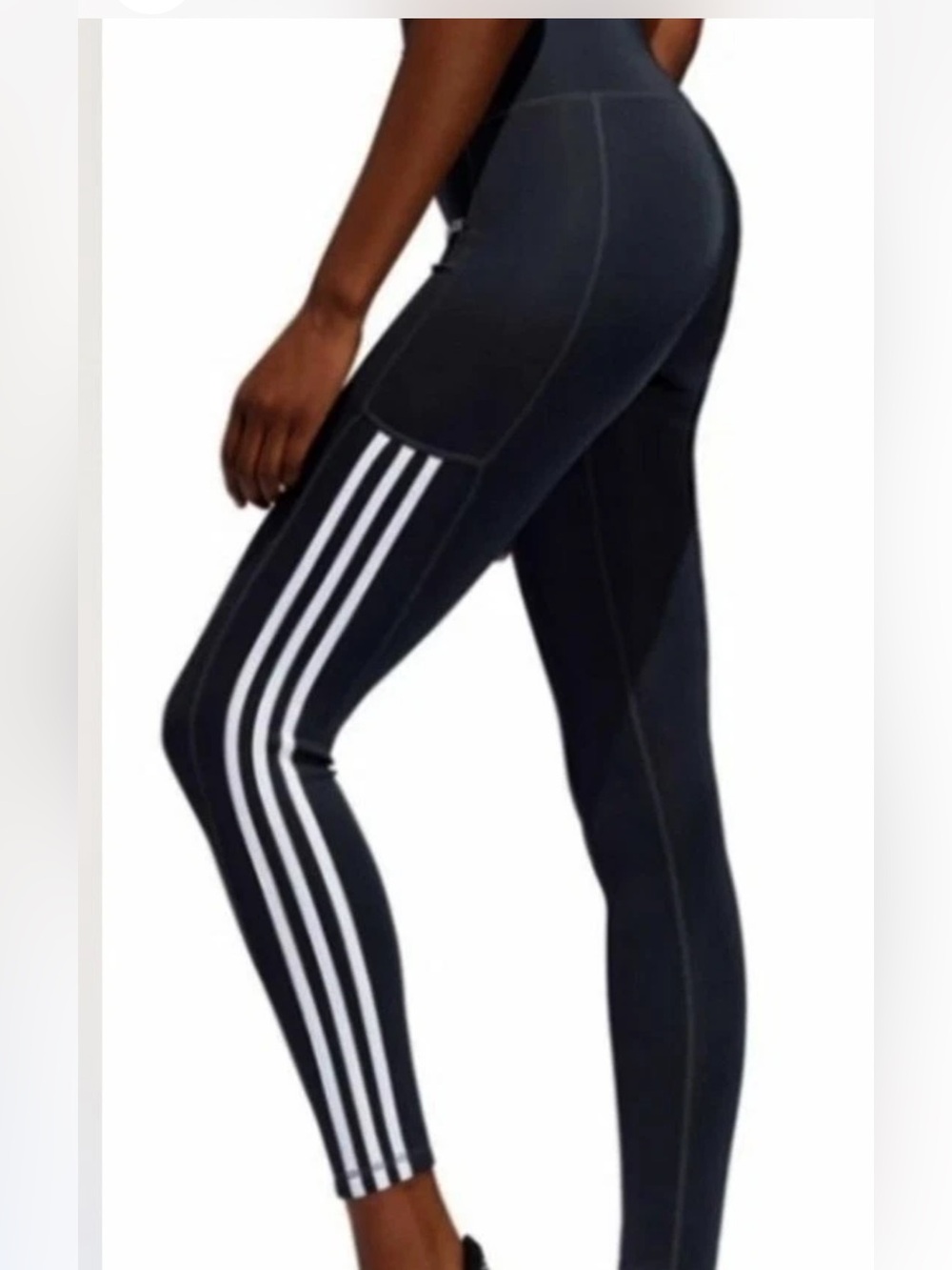 50%off w❤️ Adidas Ladies High Rise 7/8 3-Stripe Active side pocket. Carbon S